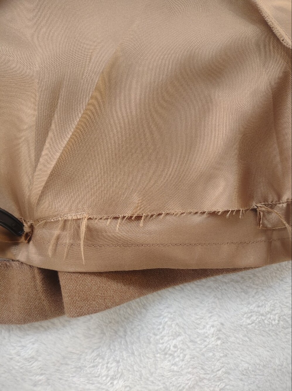 High-Waist Pleated Tan Skater Skirt - Picture 13 of 14